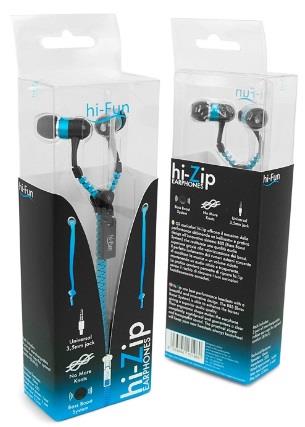 HIFUNFUN Auricolari in-ear Hi-Fun Hi-Zip cablati con sistema BBS nero e blu 
